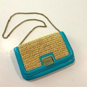 NWT Talbots leather and straw bag